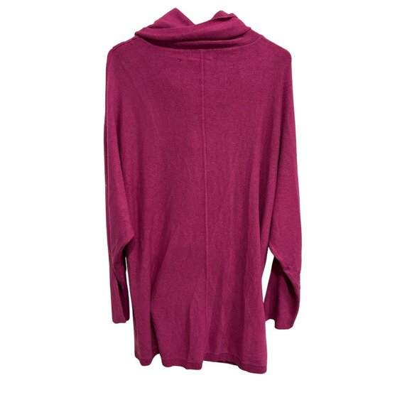 Birch NY NWT Womens Fuchsia Cowl Neck Pullover Sweater with Button Details SZ XL - Picture 2 of 10